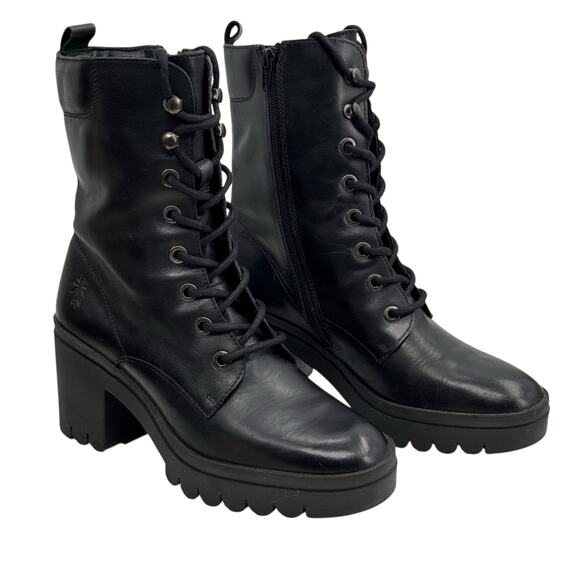 Fly London Tiel Combat Boot EU 40 US 9 Women's Leather Lace Up Platform Lug Sole - Picture 3 of 10